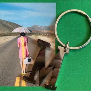 Sterling silver plated initial keychain